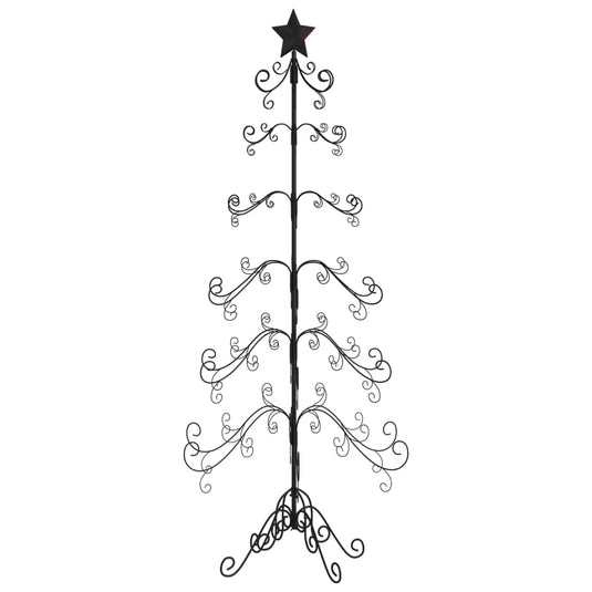 Vidaxl kerstdecoratie kerstboom 215 cm metaal zwart