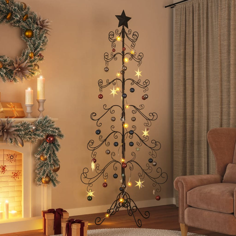 Load image into Gallery viewer, Vidaxl kerstdecoratie kerstboom 215 cm metaal zwart
