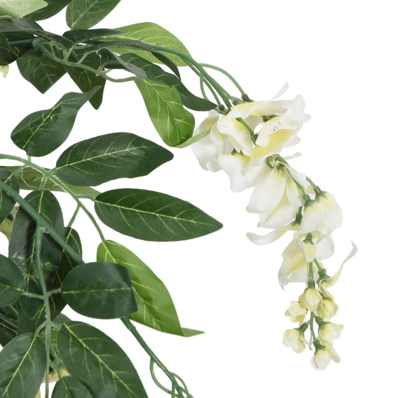 Afbeelding laden in galerijviewer, Vidaxl kunstplant wisteria 840 bladeren 150 cm groen en wit
