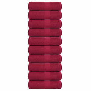 Vidaxl washandjes frogn 10 st 30x30 cm 360 g m² bordeaux