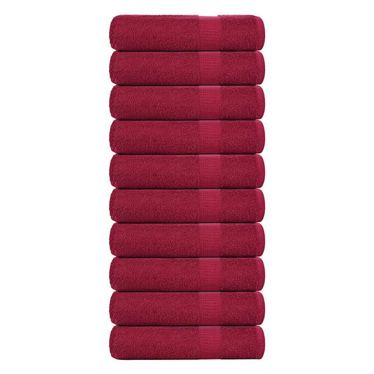 Vidaxl handdoeken frogn 10 st 50x100 cm 360 g m² bordeaux