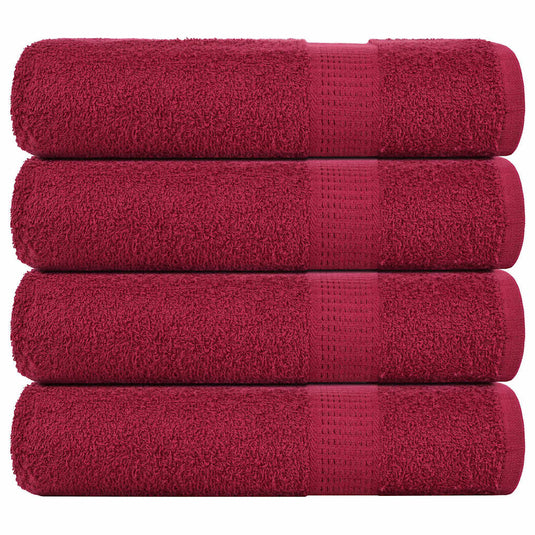 Vidaxl douchehanddoeken frogn 4 st 70x140 cm 360 g m² bordeaux
