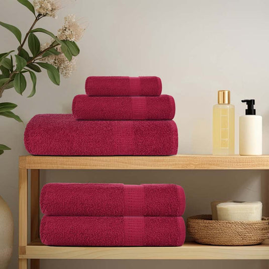 Vidaxl douchehanddoeken frogn 4 st 70x140 cm 360 g m² bordeaux