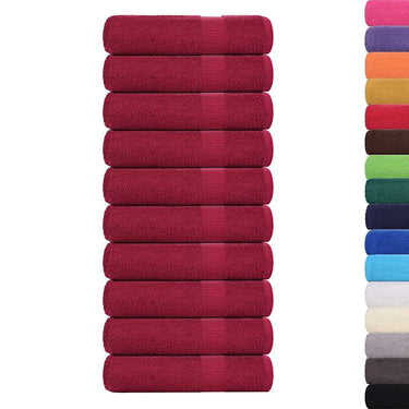 Vidaxl douchehanddoeken frogn 10 st 70x140 cm 360 g m² bordeaux