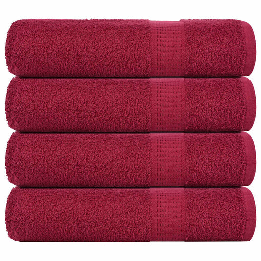 Vidaxl badhanddoeken frogn 4 st 100x150 cm 360 g m² bordeaux
