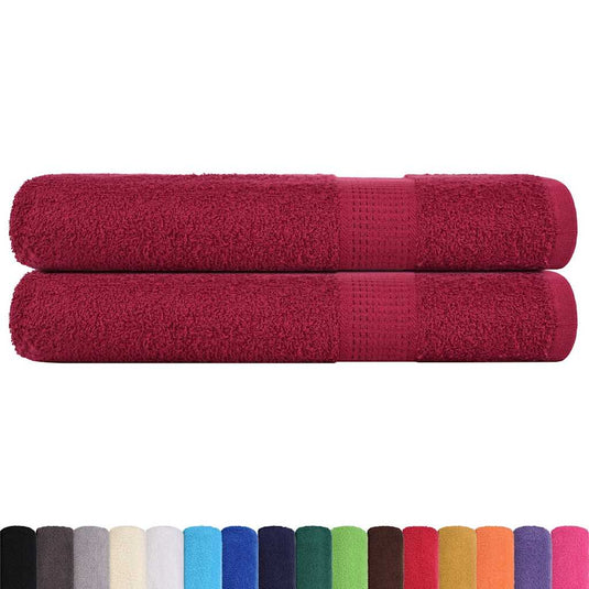 Vidaxl handdoeken frogn 2 st 100x200 cm 360 g m² bordeaux