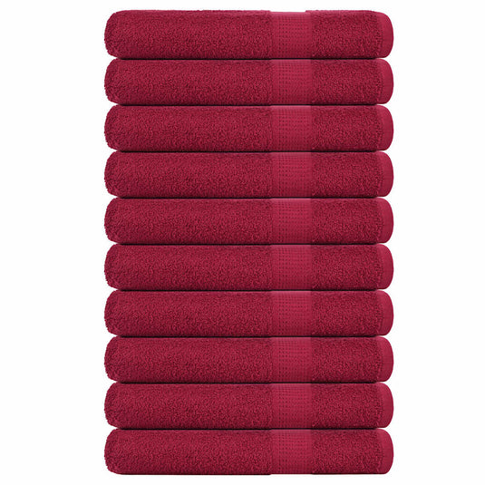 Vidaxl handdoeken frogn 10 st 100x200 cm 360 g m² bordeaux