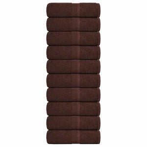 Vidaxl washandjes frogn 10 st 30x30 cm 360 g m² bruin