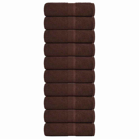 Vidaxl washandjes frogn 10 st 30x30 cm 360 g m² bruin