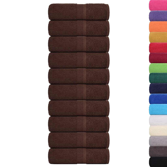 Vidaxl washandjes frogn 10 st 30x30 cm 360 g m² bruin