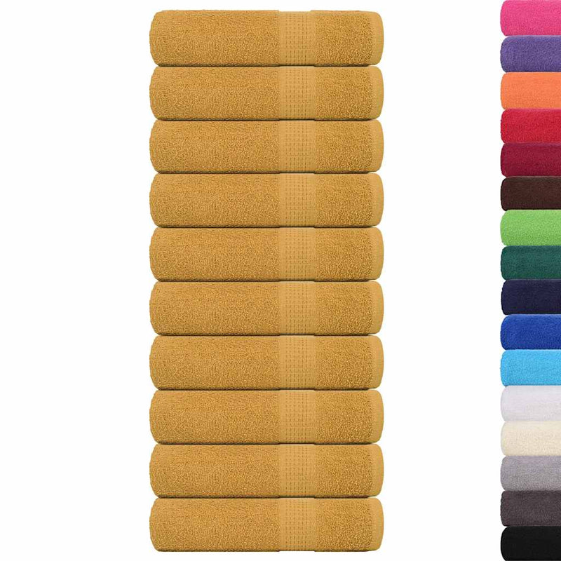 Load image into Gallery viewer, Vidaxl douchehanddoeken frogn 10 st 70x140 cm 360 g m² goud
