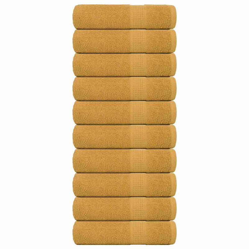 Load image into Gallery viewer, Vidaxl badhanddoeken frogn 10 st 100x150 cm 360 g m² goud
