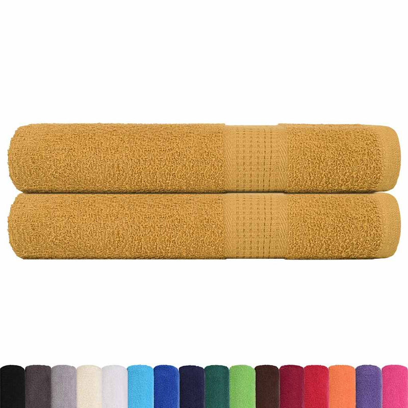 Load image into Gallery viewer, Vidaxl saunahanddoeken frogn 2 st 80x200 cm 360 g m² goud
