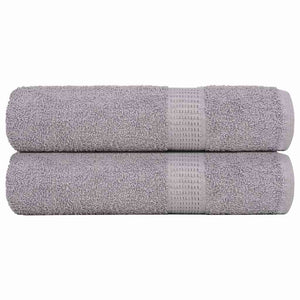 Vidaxl douchehanddoeken frogn 2 st 70x140 cm 360 g m² grijs