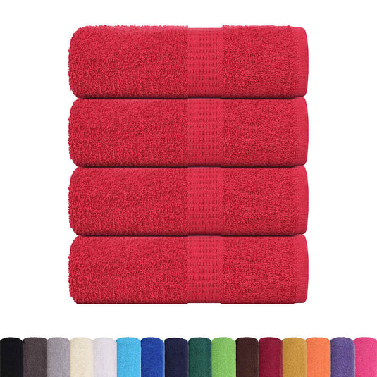 Vidaxl washandjes frogn 4 st 30x30 cm 360 g m² rood