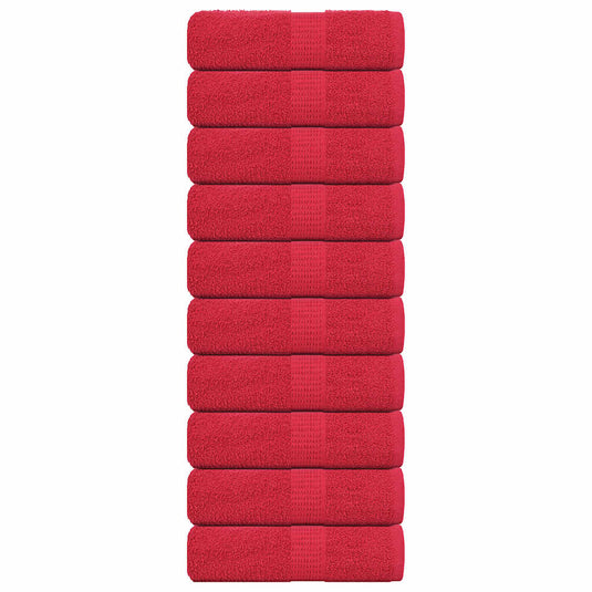 Vidaxl washandjes frogn 10 st 30x30 cm 360 g m² rood