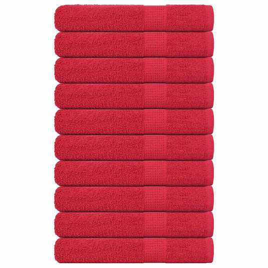Vidaxl handdoeken frogn 10 st 100x200 cm 360 g m² rood