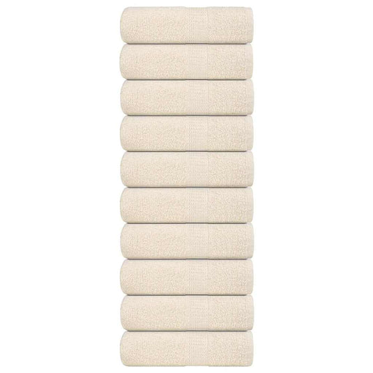 Vidaxl washandjes frogn 10 st 30x30 cm 360 g m² crème