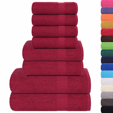 Vidaxl 8-delige handdoekenset frogn 360 g m² bordeaux