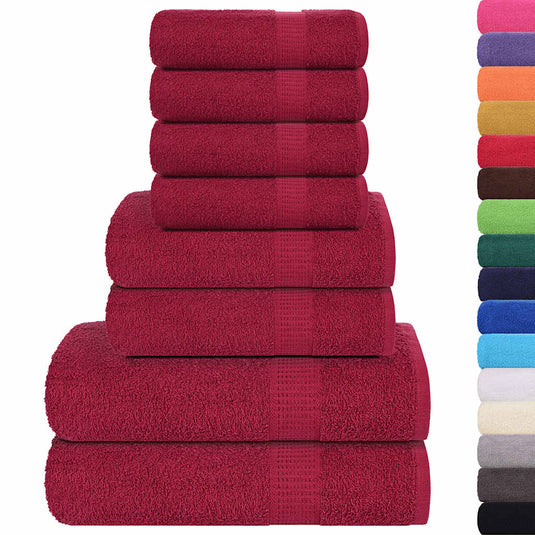 Vidaxl 8-delige handdoekenset frogn 360 g m² bordeaux