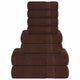 Vidaxl 8-delige handdoekenset frogn 360 g m² bruin