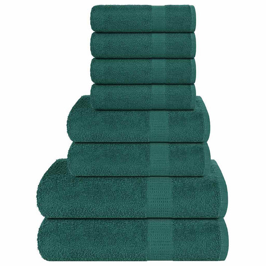 Vidaxl 8-delige handdoekenset 360 g m² 100% katoen groen