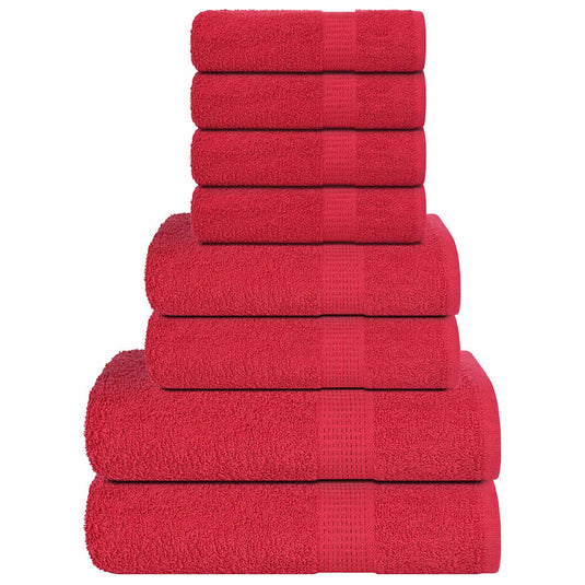 Vidaxl 8-delige handdoekenset frogn 360 g m² rood