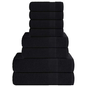 Vidaxl 8-delige handdoekenset frogn 360 g m² zwart