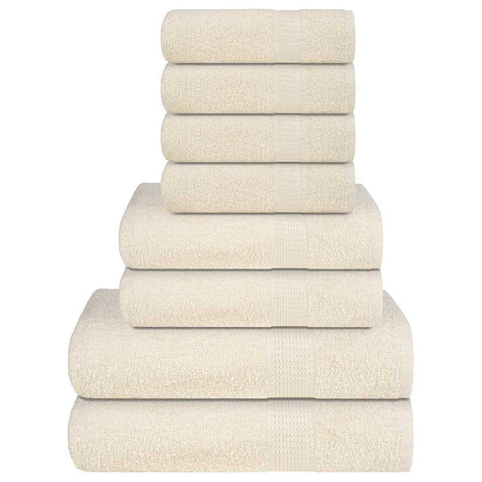 Vidaxl 8-delige handdoekenset frogn 360 g m² crème