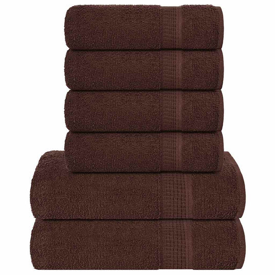 Vidaxl 6-delige handdoekenset frogn 360 g m² bruin
