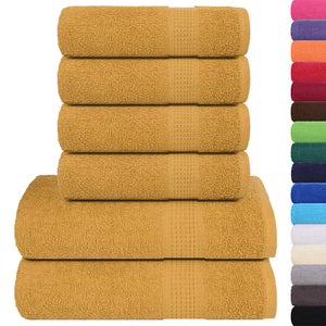 Vidaxl 6-delige handdoekenset frogn 360 g m² goud