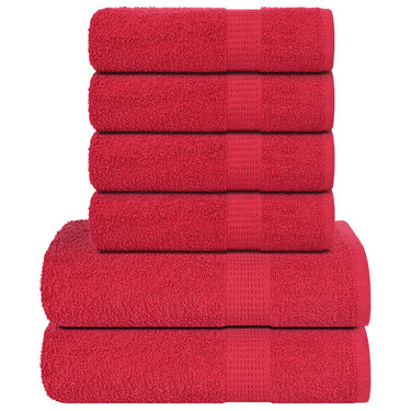 Vidaxl 6-delige handdoekenset frogn 360 g m² rood