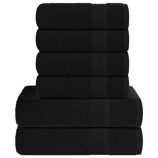 Vidaxl 6-delige handdoekenset frogn 360 g m² zwart
