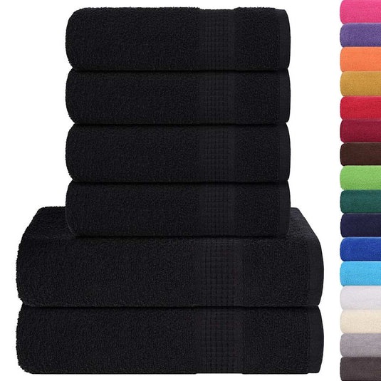 Vidaxl 6-delige handdoekenset frogn 360 g m² zwart