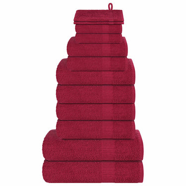 Vidaxl 12-delige handdoekenset frogn 360 g m² bordeaux