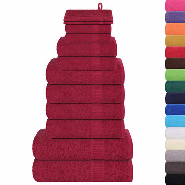 Vidaxl 12-delige handdoekenset frogn 360 g m² bordeaux