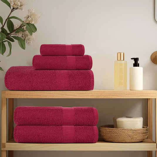 Vidaxl 12-delige handdoekenset frogn 360 g m² bordeaux