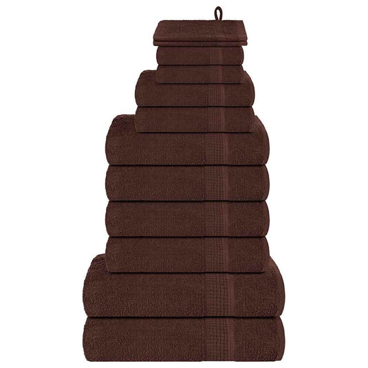 Vidaxl 12-delige handdoekenset frogn 360 g m² bruin