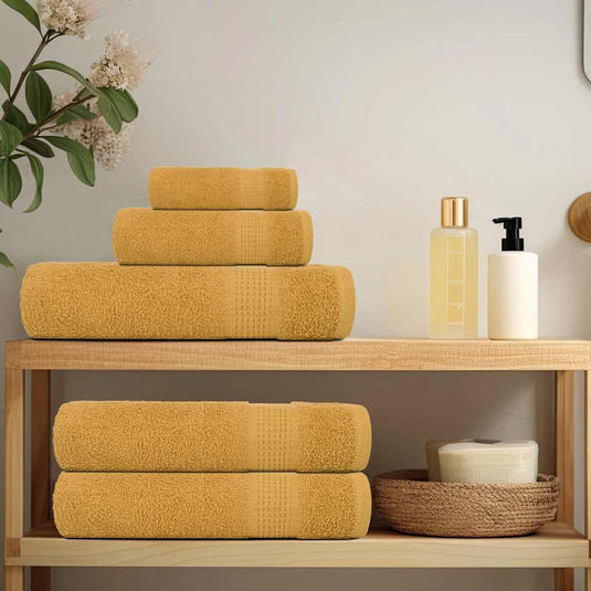 Vidaxl 12-delige handdoekenset frogn 360 g m² goud