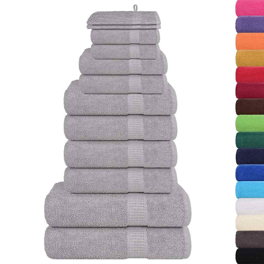 Vidaxl 12-delige handdoekenset frogn 360 g m² grijs