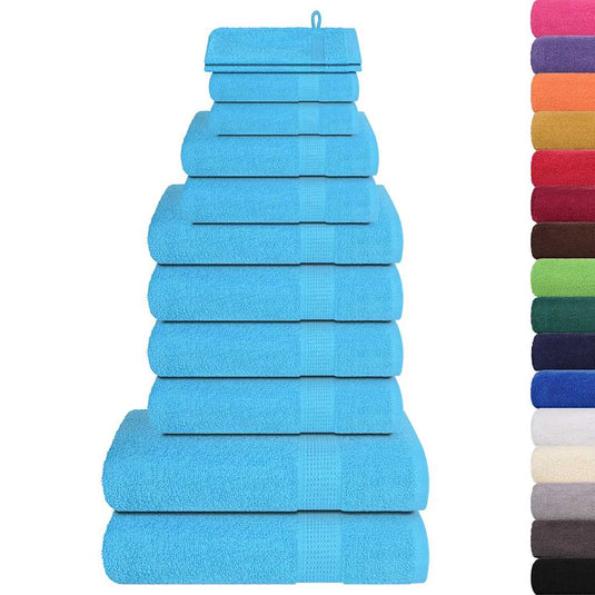 Vidaxl 12-delige handdoekenset frogn 360 g m² turquoise