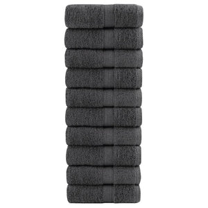 Vidaxl premium washandjes solund 10 stuks antraciet 30x30 cm 600 g m²