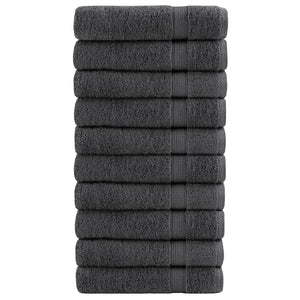 Vidaxl badhanddoeken solund 10 st 600 g m² 70x140 cm antraciet
