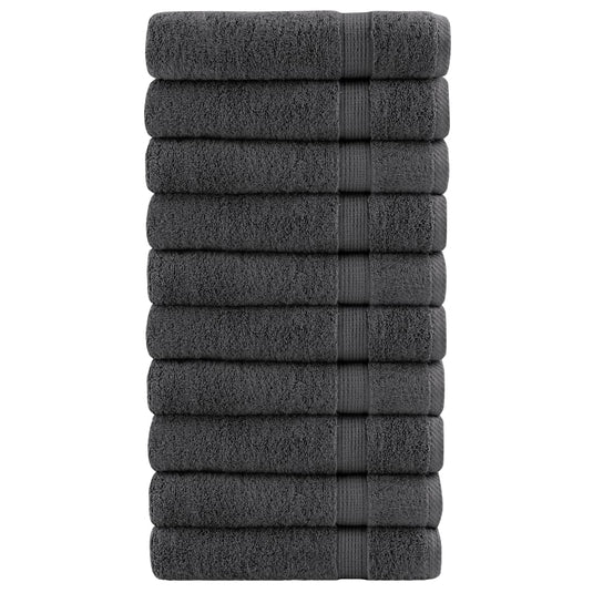 Vidaxl badhanddoeken solund 10 st 600 g m² 70x140 cm antraciet