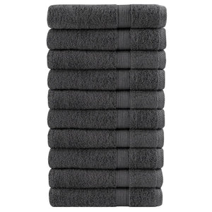 Vidaxl handdoeken solund 10 st 600 g m² 100x200 cm antracietkleur