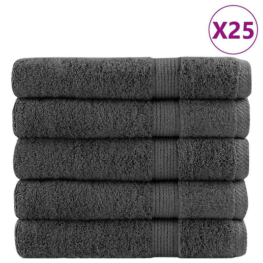 Vidaxl handdoeken solund 25 st 600 g m² 30x50 cm antracietkleur