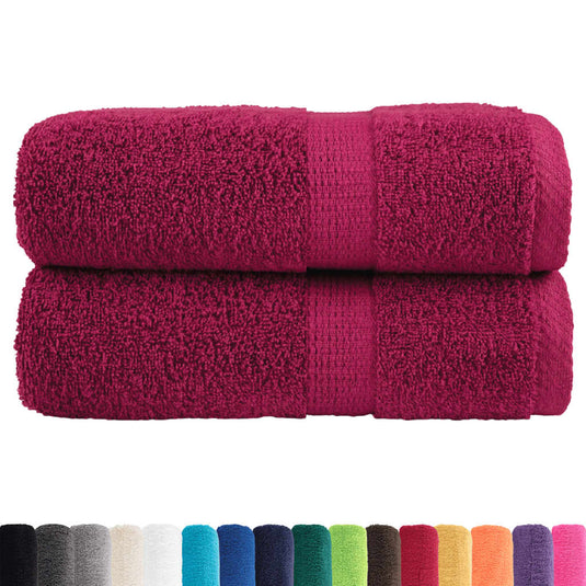 Vidaxl premium washandjes solund 2 stuks bordeaux 30x30cm 600 g m²