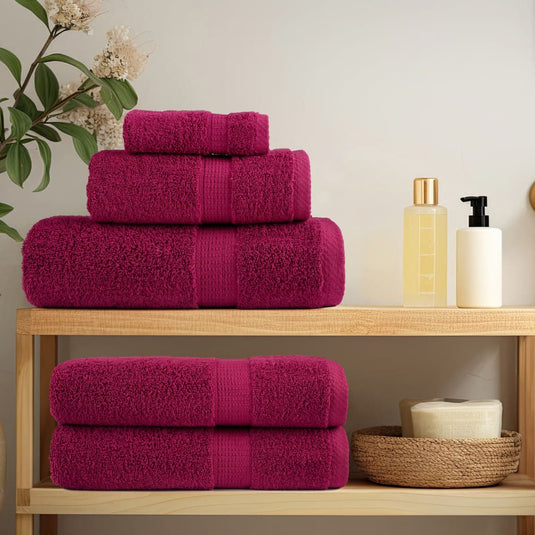 Vidaxl premium washandjes solund 2 stuks bordeaux 30x30cm 600 g m²