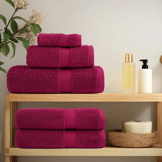 Vidaxl premium washandjes solund 4 stuks bordeaux 30x30 cm 600 g m²