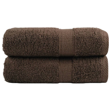 Vidaxl premium washandjes solund 2 stuks bruin 30x30 cm 600 g m²